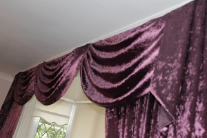 Velvet Curtain swags &amp; Tails